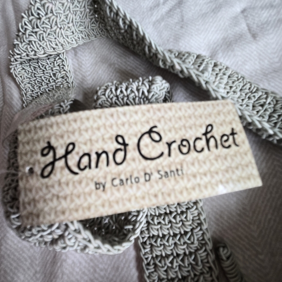 Carlo D'Santi Handmade Crochet Shoulder/Cross Body Bag -Sage Green- NWT. - Picture 4 of 7